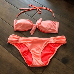 SOLD******Victoria Secret Pink neon peach swim set!